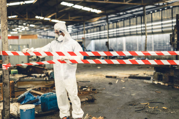 Professional Biohazard Cleanup technician working in Clinton, NJ